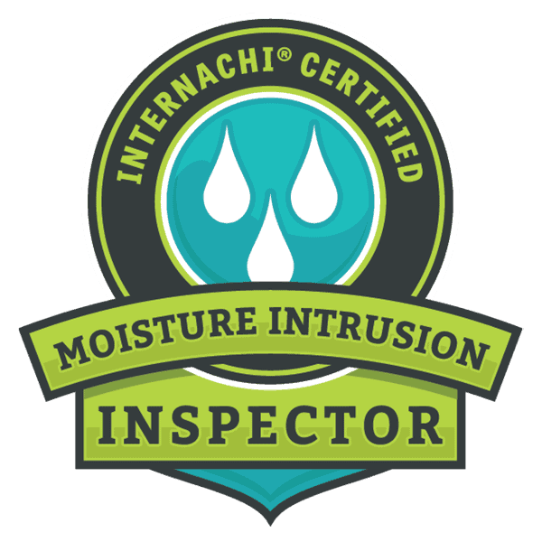 Internal NACHI Certified Moisture Intrusion Inspector logo promoting professional home inspection services for moisture issues and water damage detection.